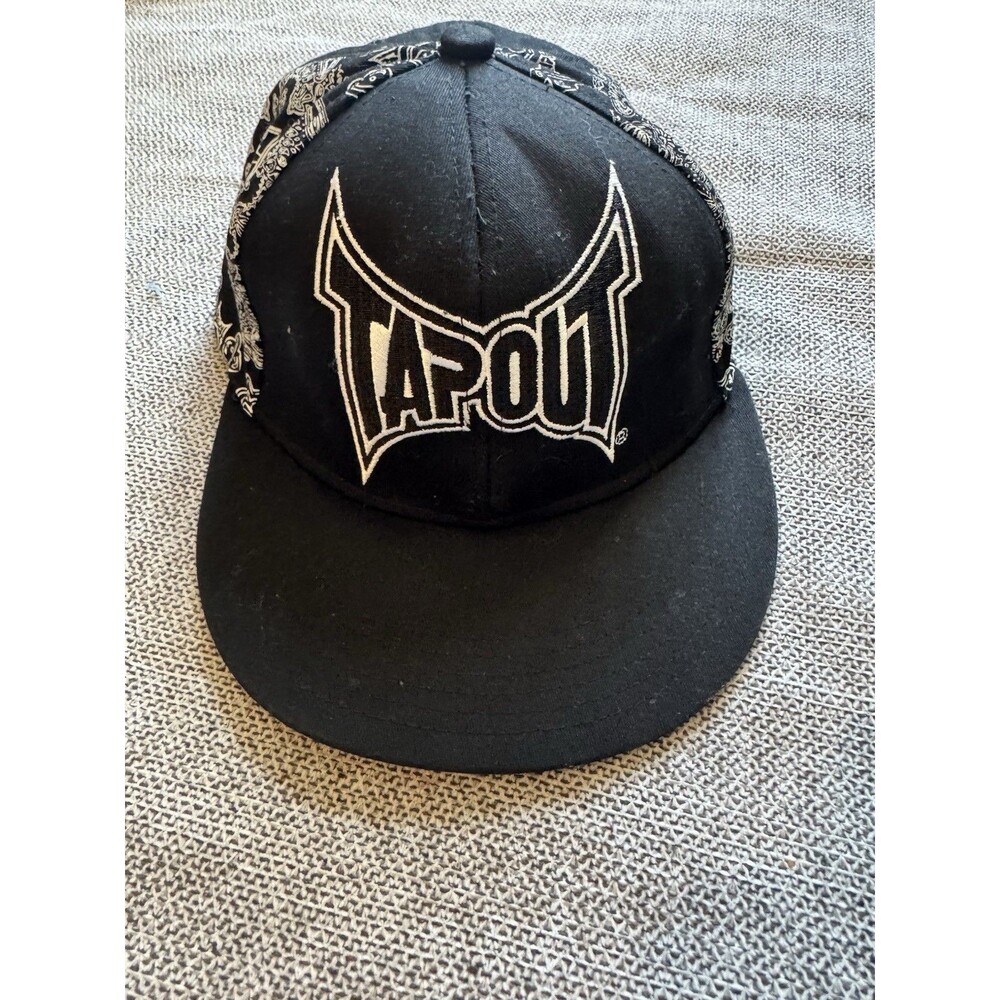 Y2K H2F Tapout Black Paisley Bandana Style Hat TexFlex Size L/XL